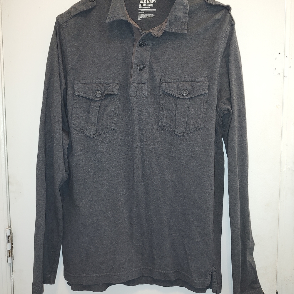 Old Navy Men's Charcoal Button Down Shirt